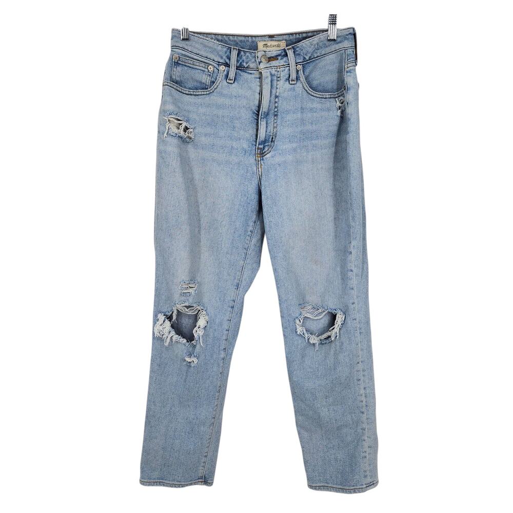 Madewell The Curvy MomJean Gilford Wash Ripped‎ Edition Mom Jeans Women Size 28